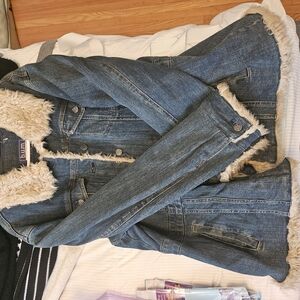 Denim Sherpa-Lined Jacket